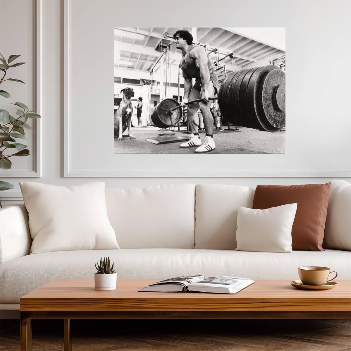 Franco Columbu Bodybuilding Pose | Fitness Legend Poster | Vintage Gym Motivation Art