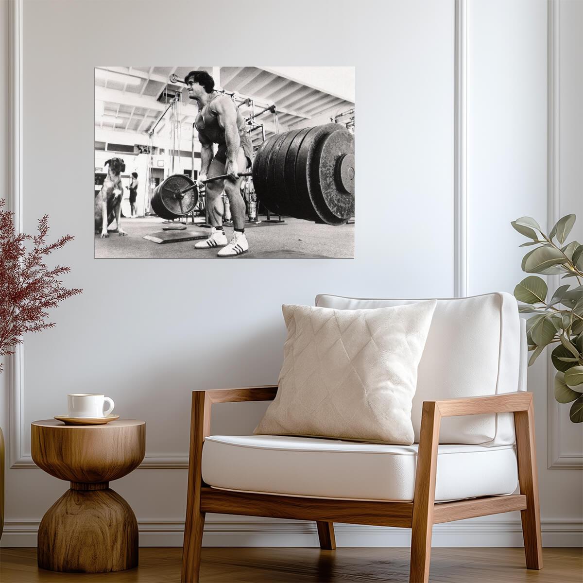 Franco Columbu Bodybuilding Pose | Fitness Legend Poster | Vintage Gym Motivation Art