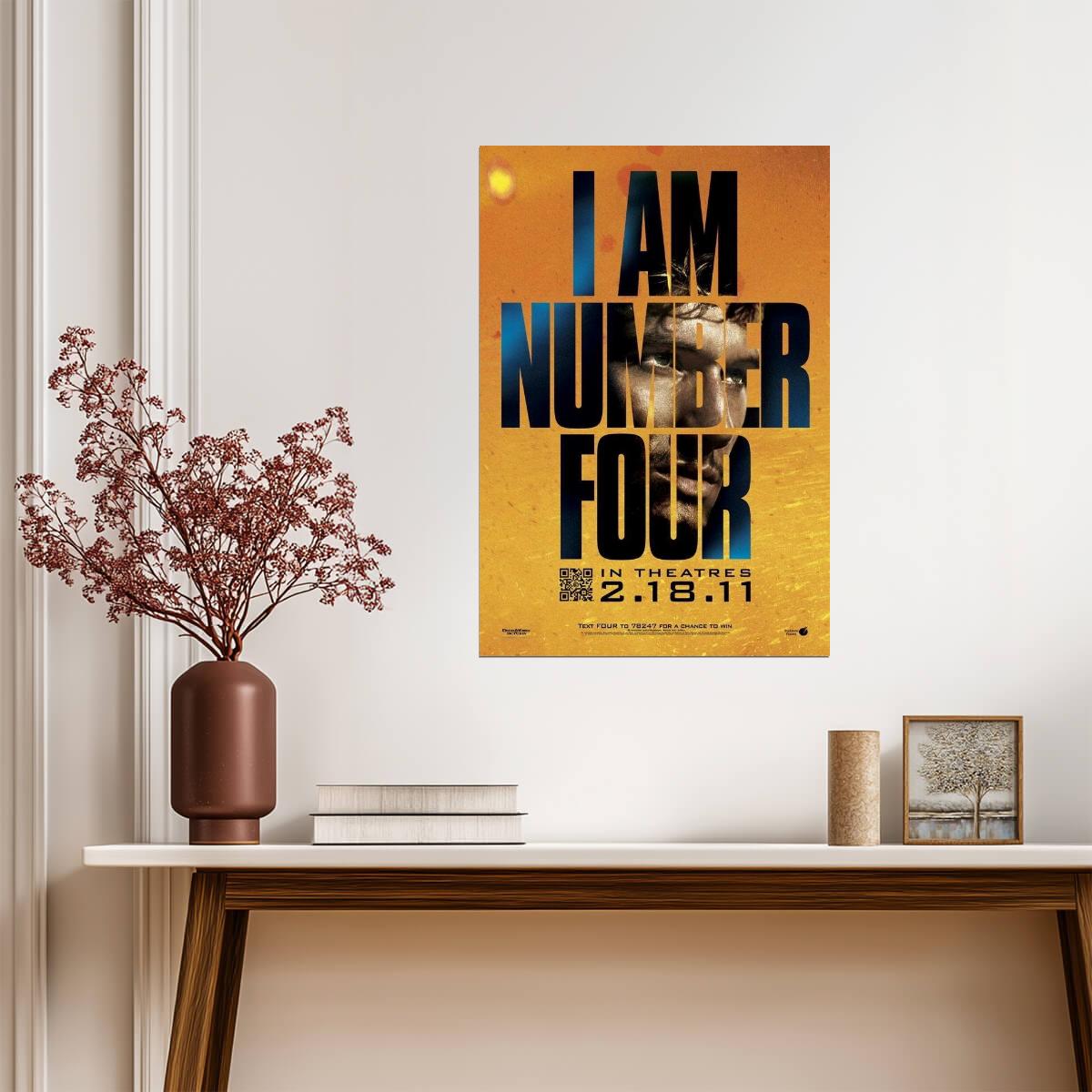 I Am Number Four 2011 | Alex Pettyfer | Sci-Fi Action Movie Poster - Movies & TV Poster
