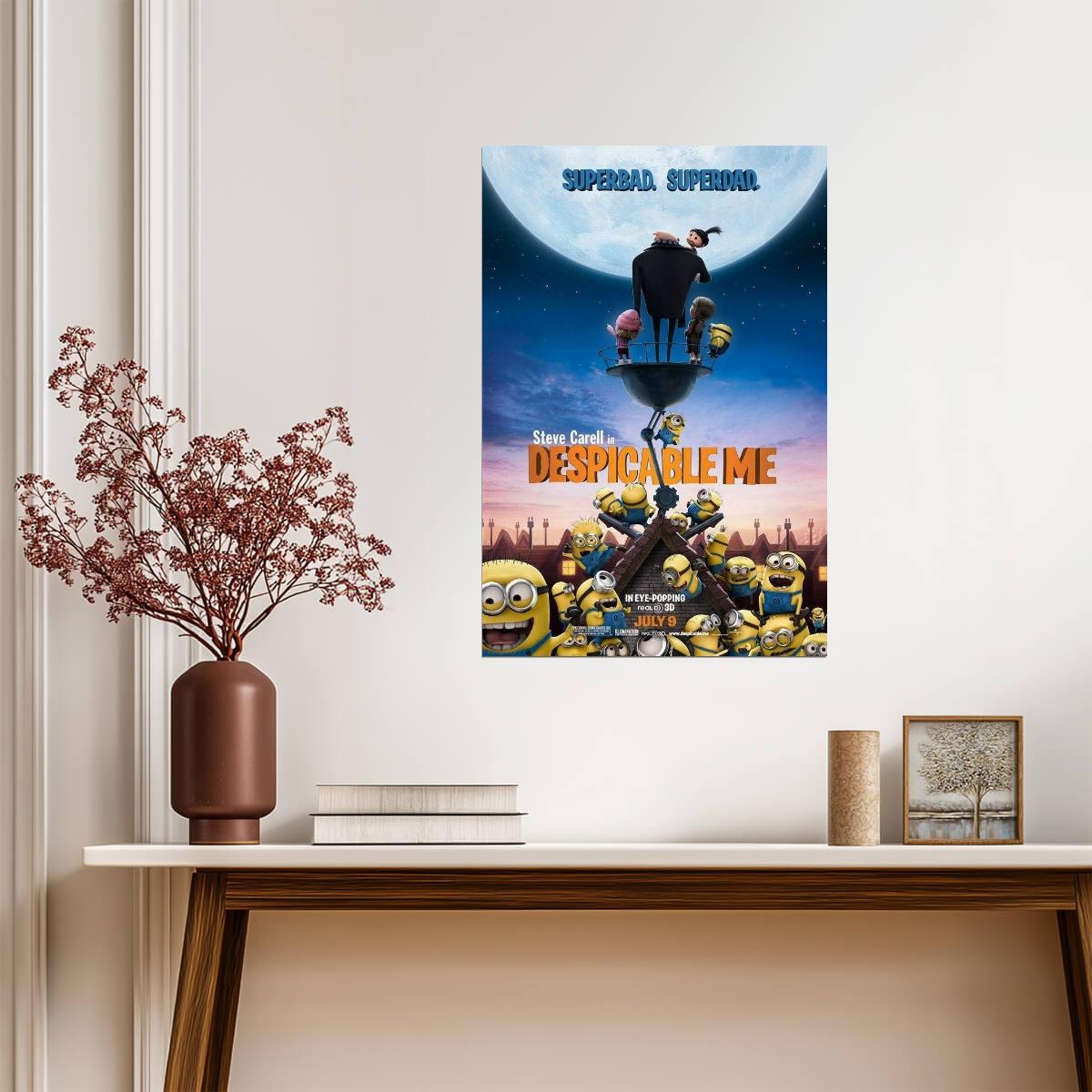 Despicable Me | Steve Carell as Gru | Animated Family Movie Poster - Movies & TV Poster
