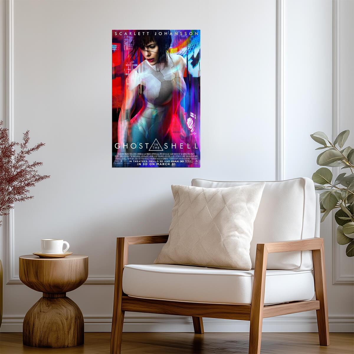 Ghost in the Shell Scarlett Johansson | Live Action Sci-Fi Poster | Cyberpunk Movie Art - Movies & TV Poster