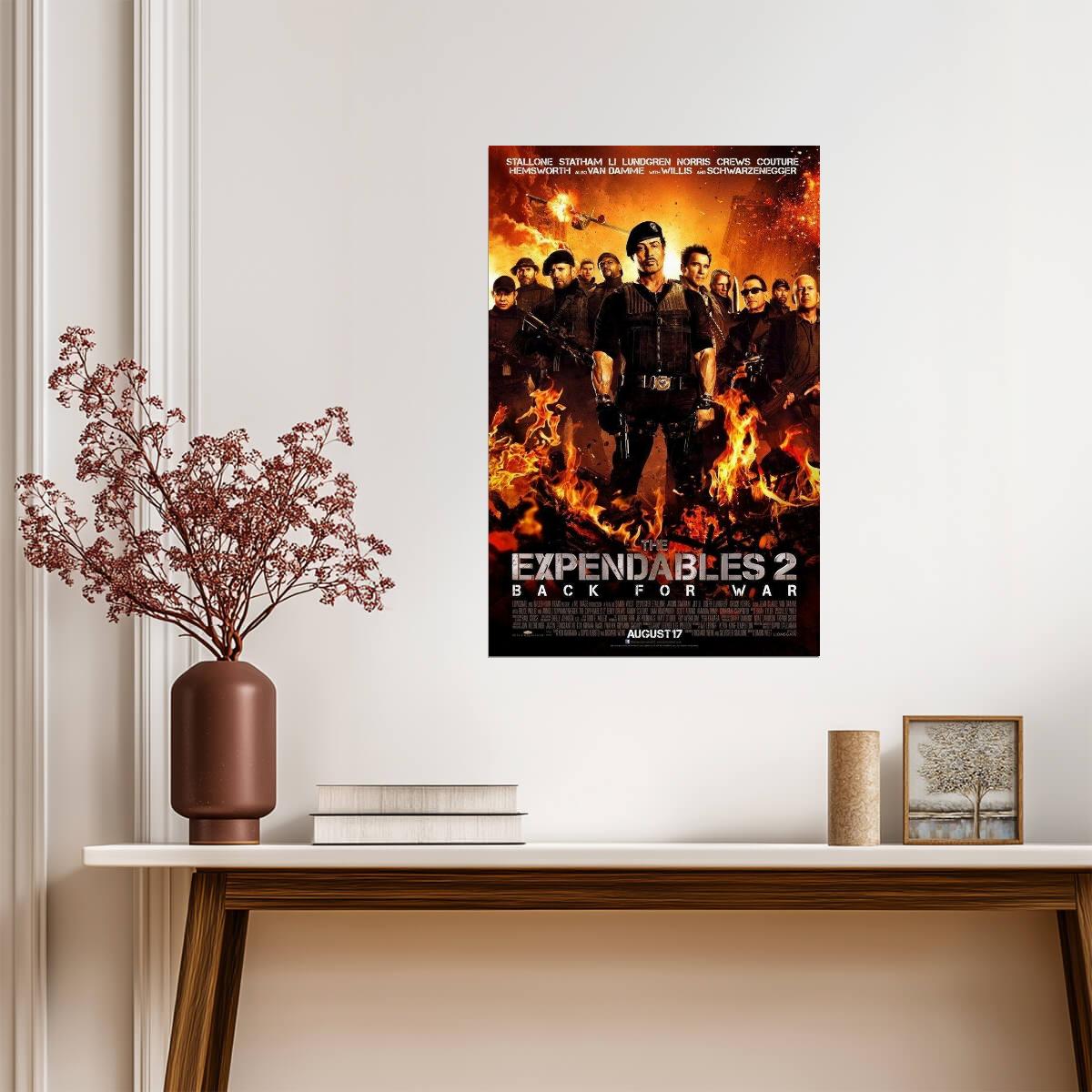 The Expendables 2 Sylvester Stallone | All-Star Action Movie Poster | Action Hero Fan Gift - Movies & TV Poster