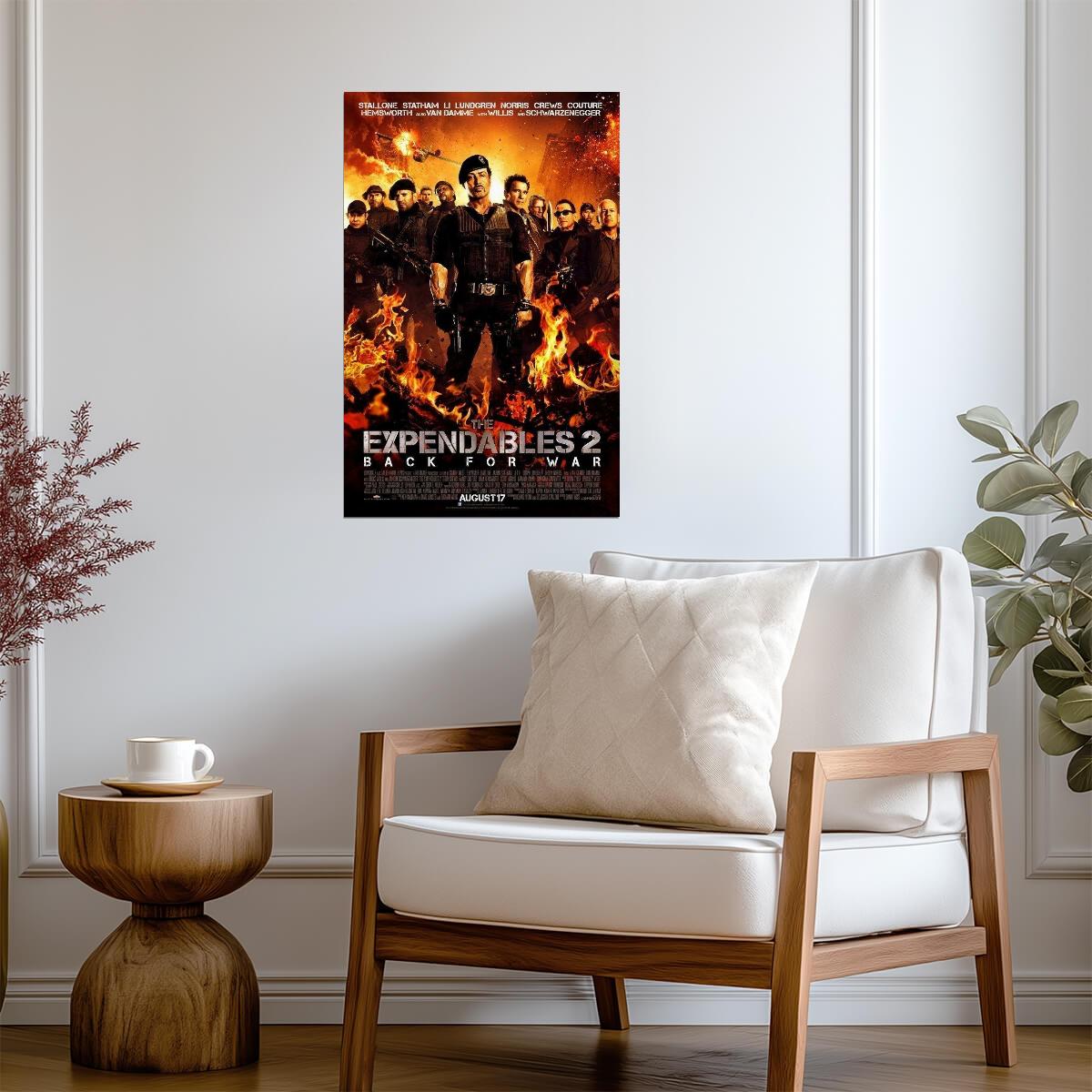 The Expendables 2 Sylvester Stallone | All-Star Action Movie Poster | Action Hero Fan Gift - Movies & TV Poster