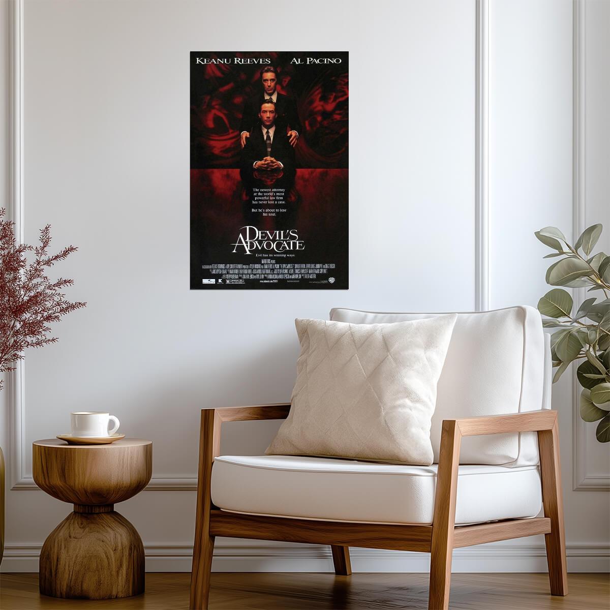 The Devil's Advocate Al Pacino & Keanu Reeves | Supernatural Thriller Movie Poster | Classic 90s Film Art - Movies & TV Poster