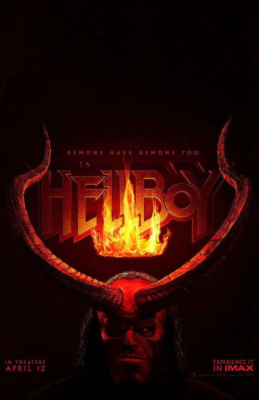 Hellboy Horns & Flaming Crown Logo | 2019 Movie Poster | Dark Fantasy Wall Art - Movies & TV Poster