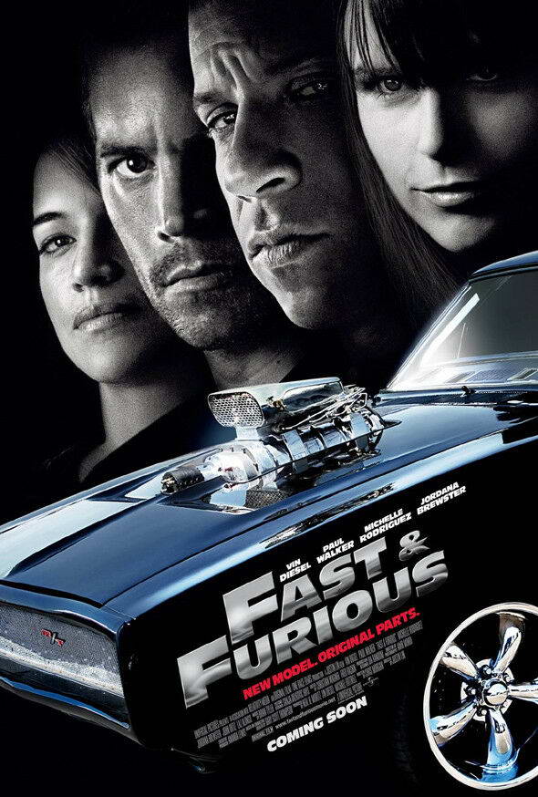 Fast & Furious 2009 | Vin Diesel & Paul Walker | Street Racing Action Movie Poster - Movies & TV Poster