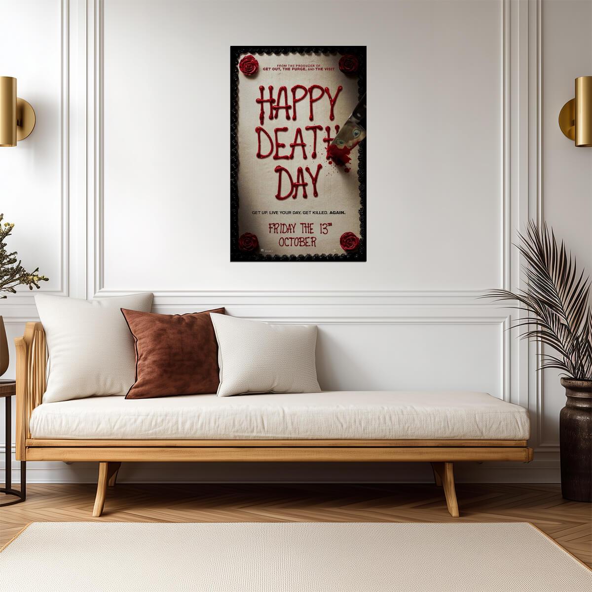 Happy Death Day Jessica Rothe | Horror Comedy Slasher Poster | Time Loop Movie Art - Movies & TV Poster