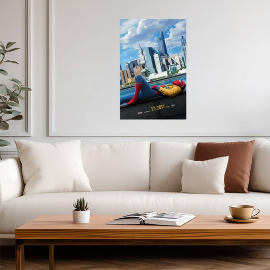 Spider-Man Homecoming | Relaxing on New York Skyline | Superhero Movie Poster - Movies & TV Poster