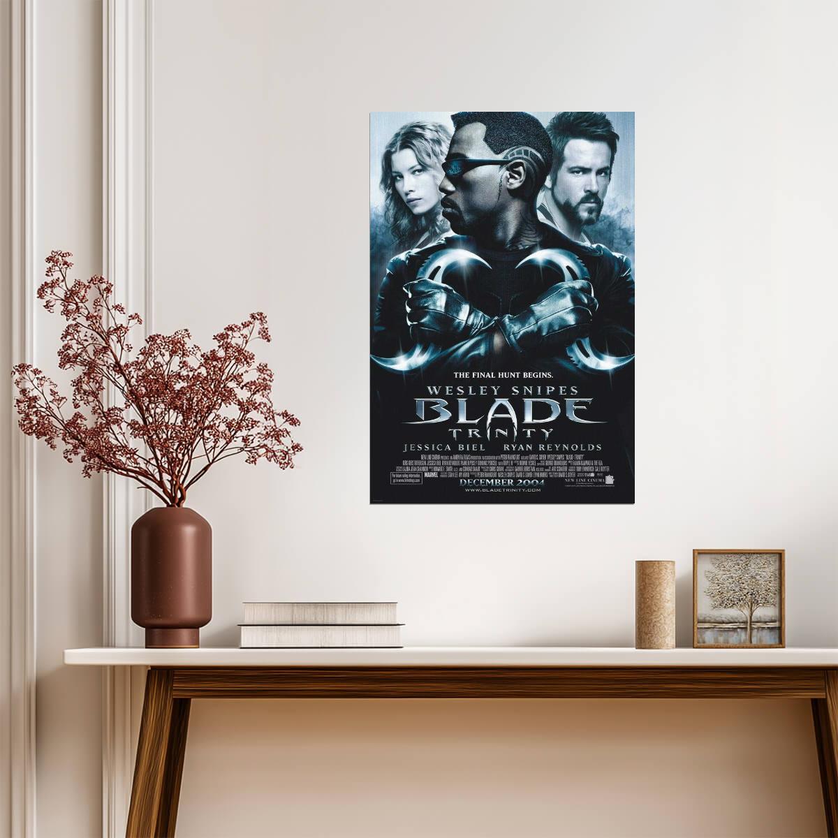 Blade Trinity Wesley Snipes | Superhero Horror Poster | Vampire Hunter Movie Art - Movies & TV Poster