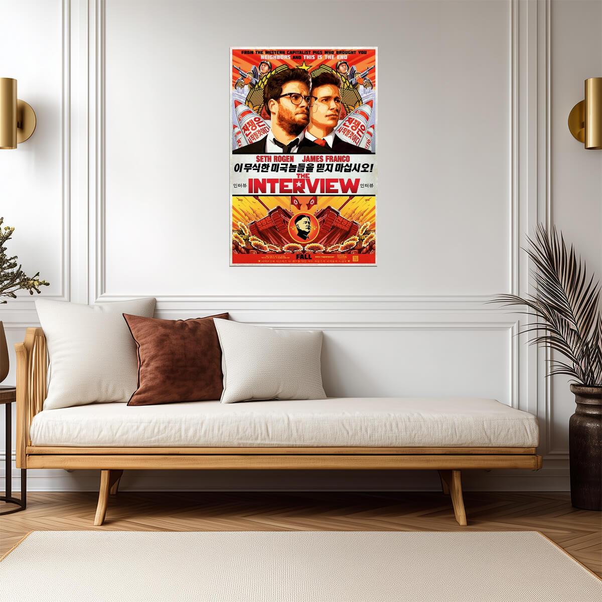 The Interview Seth Rogen & James Franco | Political Satire Comedy | Controversial Movie Poster - Movies & TV Poster