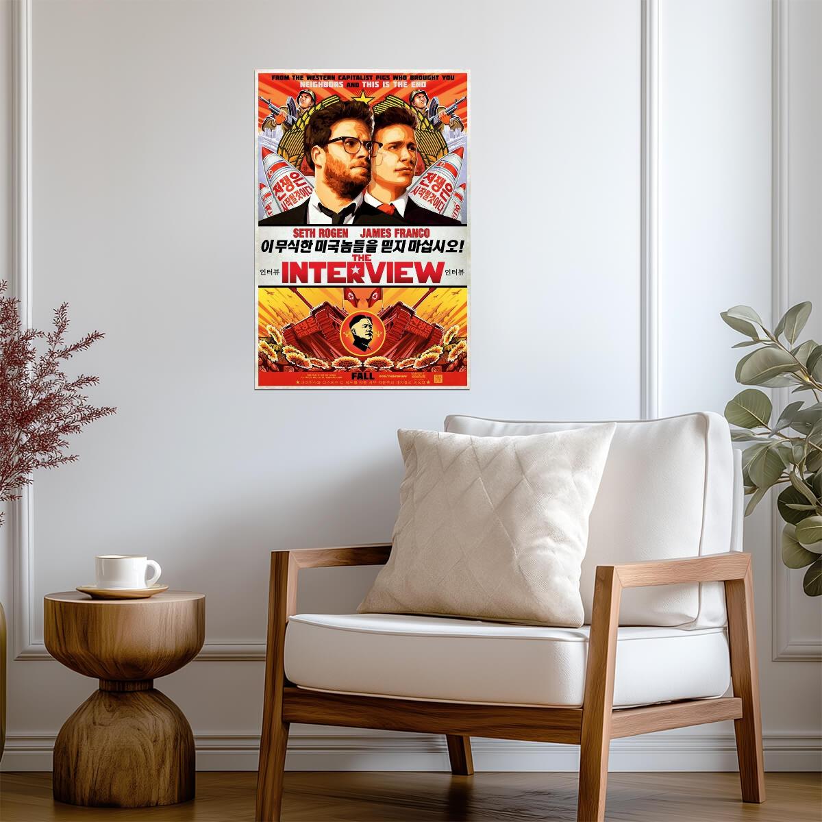 The Interview Seth Rogen & James Franco | Political Satire Comedy | Controversial Movie Poster - Movies & TV Poster