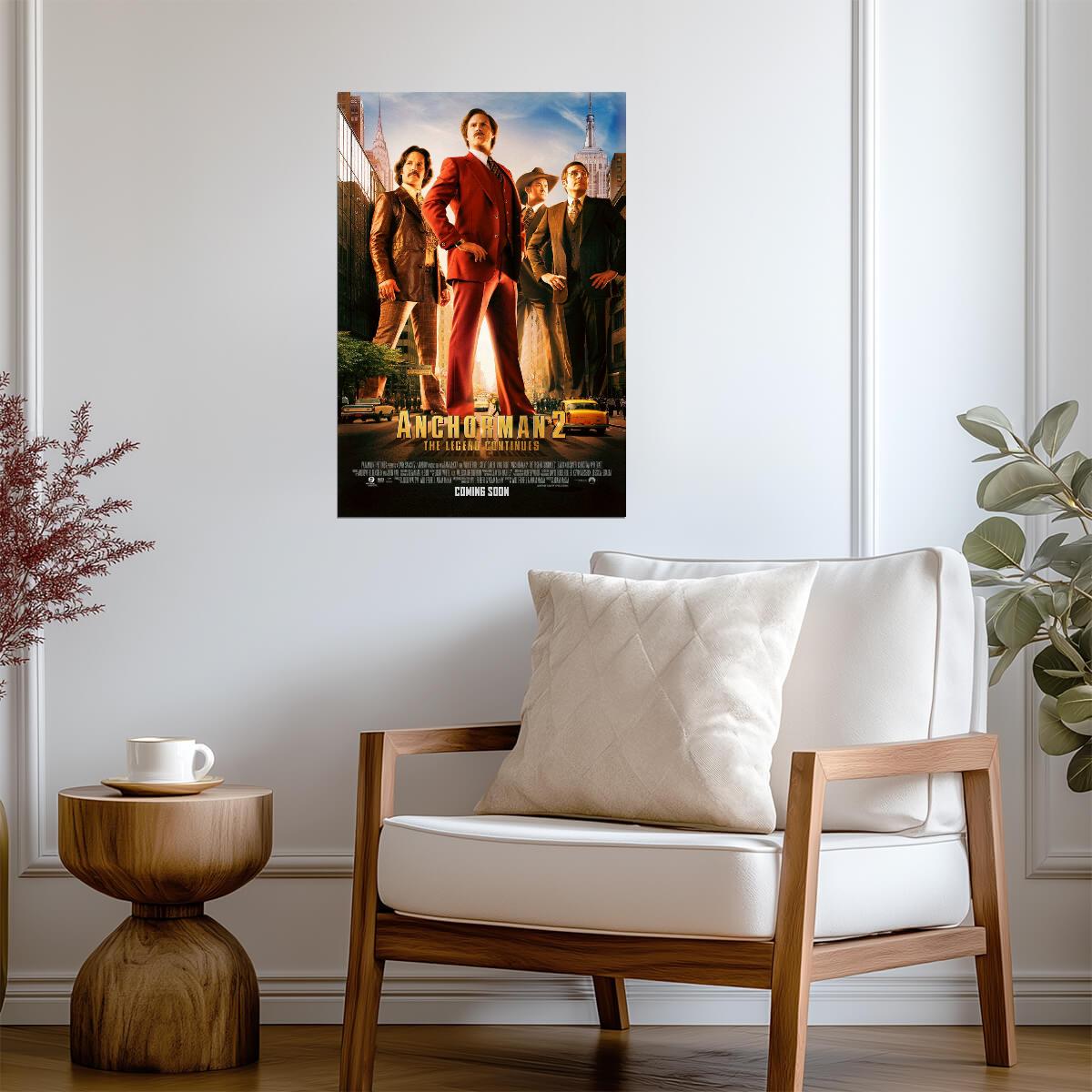 Anchorman 2 The Legend Continues | Will Ferrell Comedy Poster | Funny Movie Wall Art - Movies & TV Poster