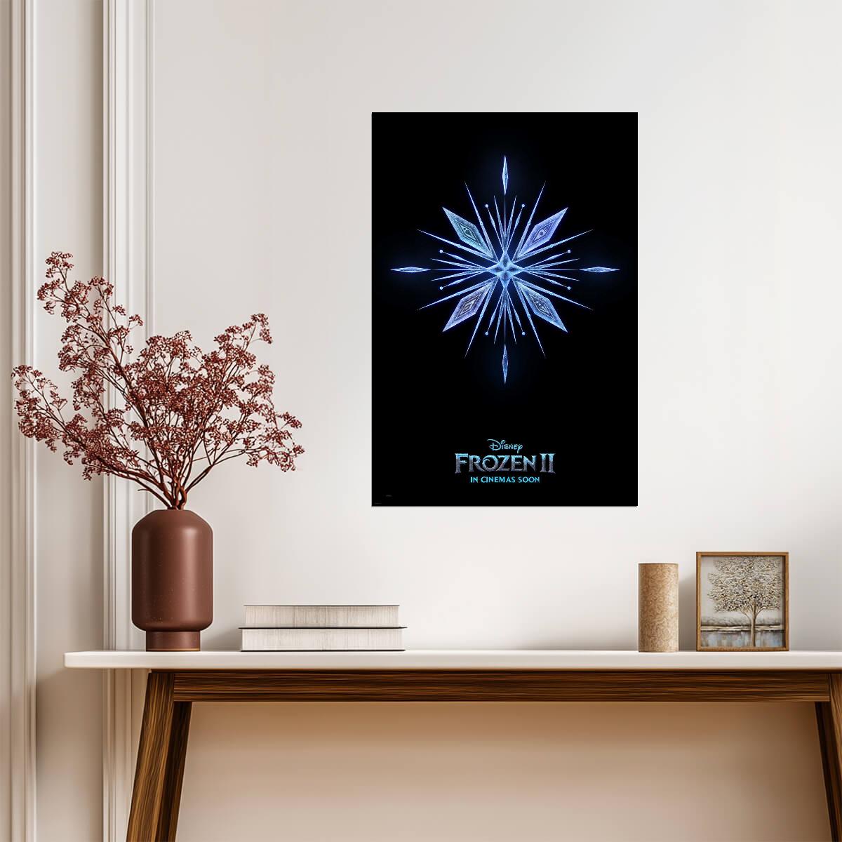 Frozen II Elemental Snowflake Symbol | Minimalist Teaser Poster | Animated Fantasy Movie Art - Movies & TV Poster