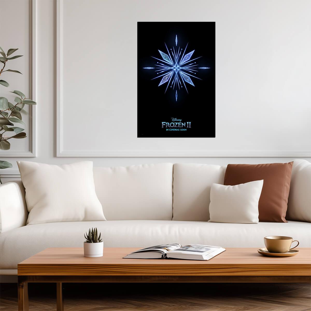 Frozen II Elemental Snowflake Symbol | Minimalist Teaser Poster | Animated Fantasy Movie Art - Movies & TV Poster