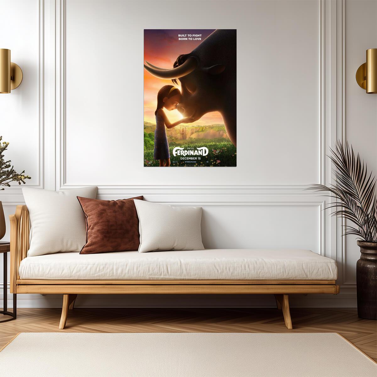 Ferdinand the Bull and Nina | Heartwarming Animated Movie Poster | Family Adventure Wall Art - Movies & TV Poster
