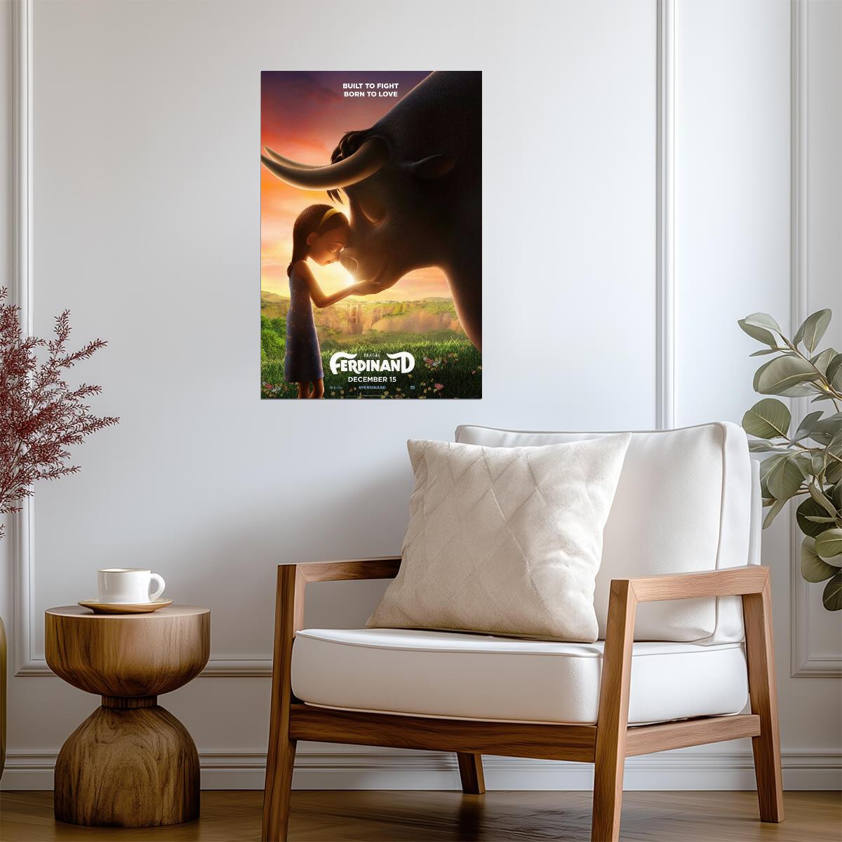 Ferdinand the Bull and Nina | Heartwarming Animated Movie Poster | Family Adventure Wall Art - Movies & TV Poster