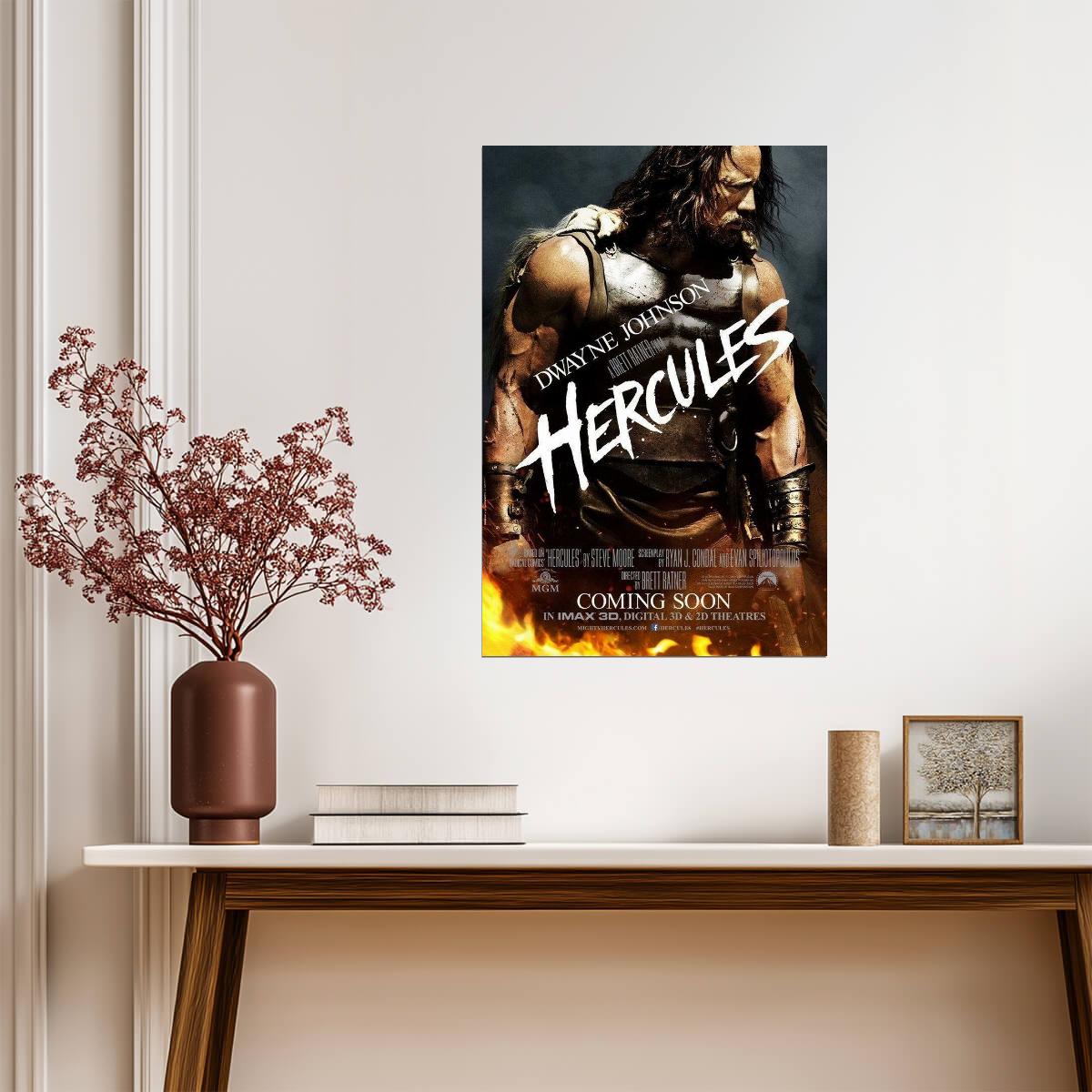 Hercules Dwayne Johnson | Fantasy Action Movie Poster | Greek Mythology Wall Art - Movies & TV Poster