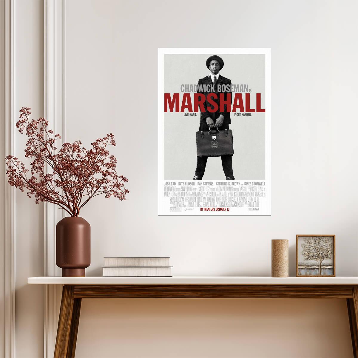 Marshall Chadwick Boseman as Thurgood Marshall | Biographical Drama Poster | Legal History Film Art - Movies & TV Poster
