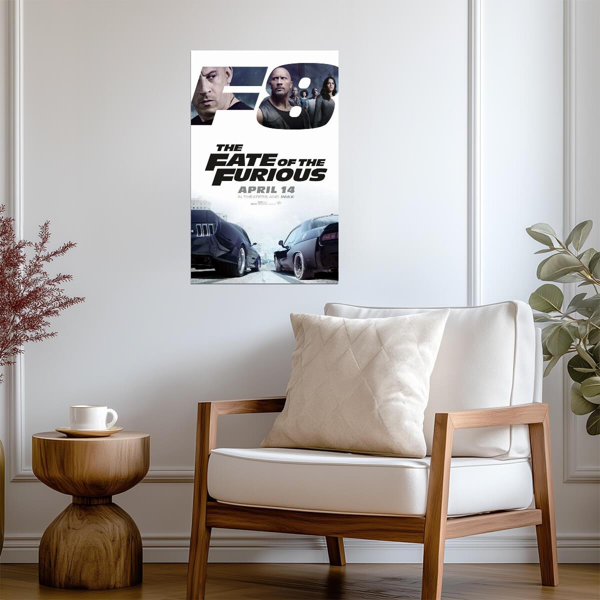 The Fate of the Furious F8 | Vin Diesel & Dwayne Johnson | Action Movie Poster - Movies & TV Poster