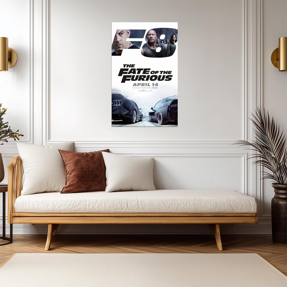 The Fate of the Furious F8 | Vin Diesel & Dwayne Johnson | Action Movie Poster - Movies & TV Poster