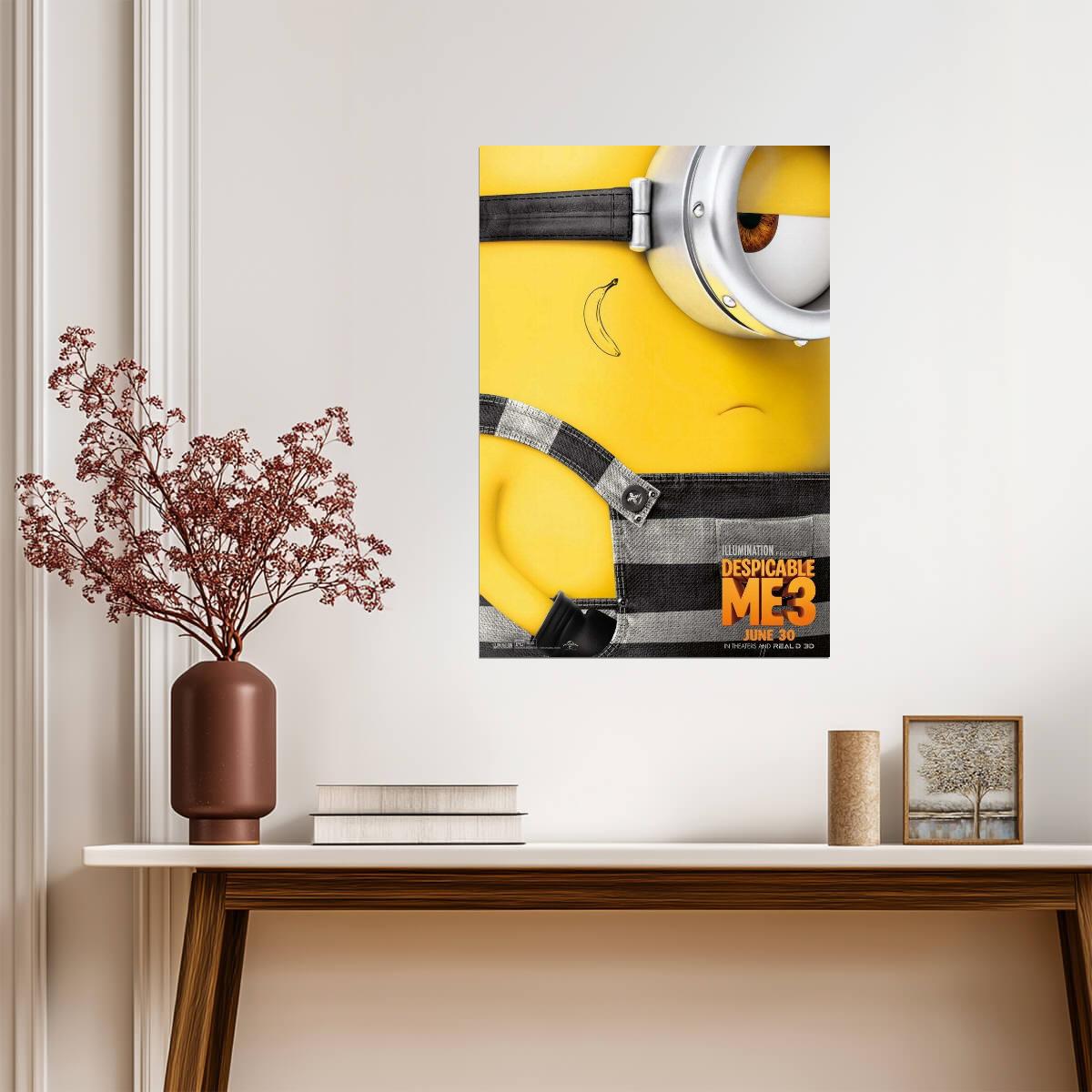 Despicable Me 3 Minions Banana Poster | Steve Carell Animated Comedy | Family Movie Art - Movies & TV Poster