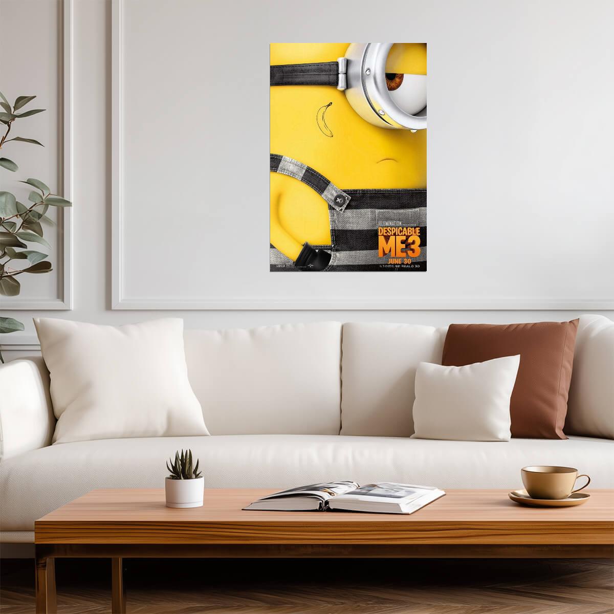 Despicable Me 3 Minions Banana Poster | Steve Carell Animated Comedy | Family Movie Art - Movies & TV Poster