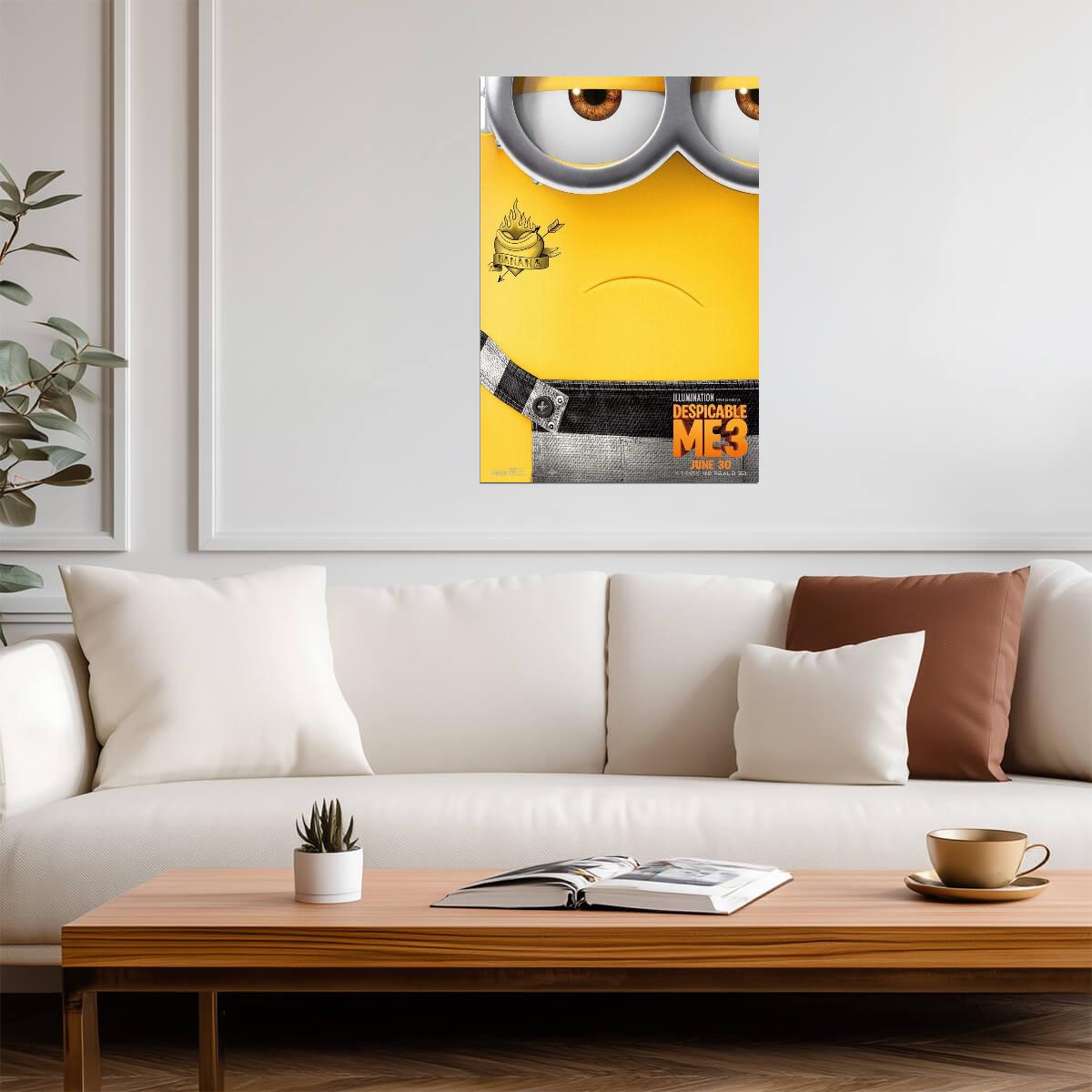 Despicable Me 3 Minions Banana Heart | Animated Comedy Poster | Cute Family Movie Art - Movies & TV Poster