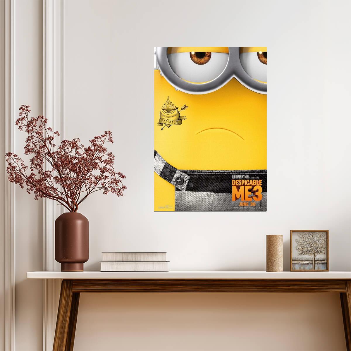 Despicable Me 3 Minions Banana Heart | Animated Comedy Poster | Cute Family Movie Art - Movies & TV Poster
