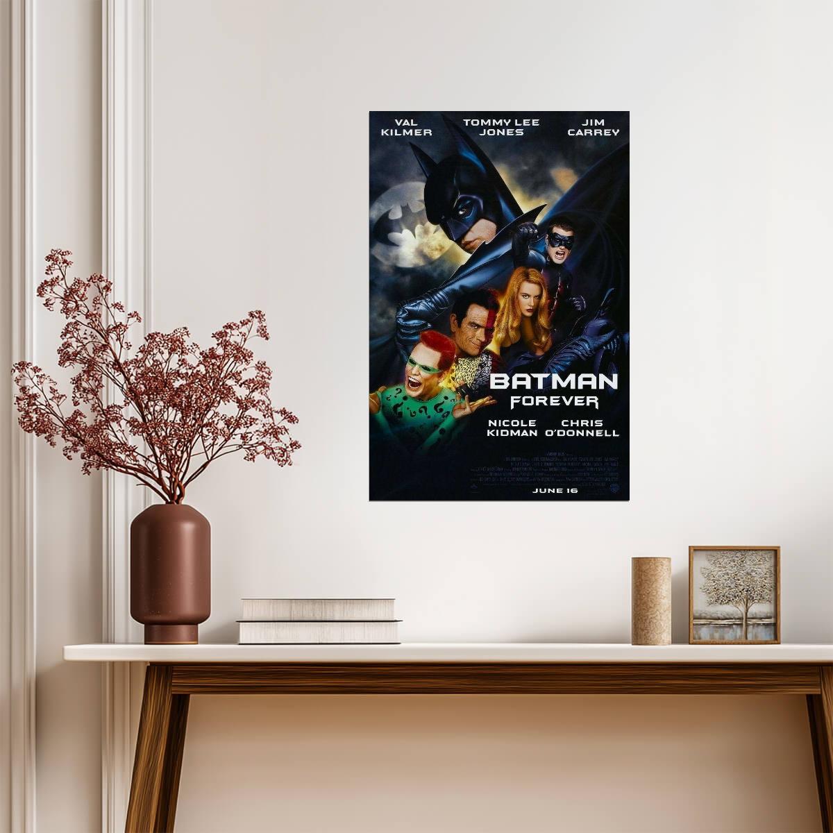 Batman Forever Val Kilmer as Batman | 90s Superhero Movie Poster | DC Comics Film Art - Movies & TV Poster