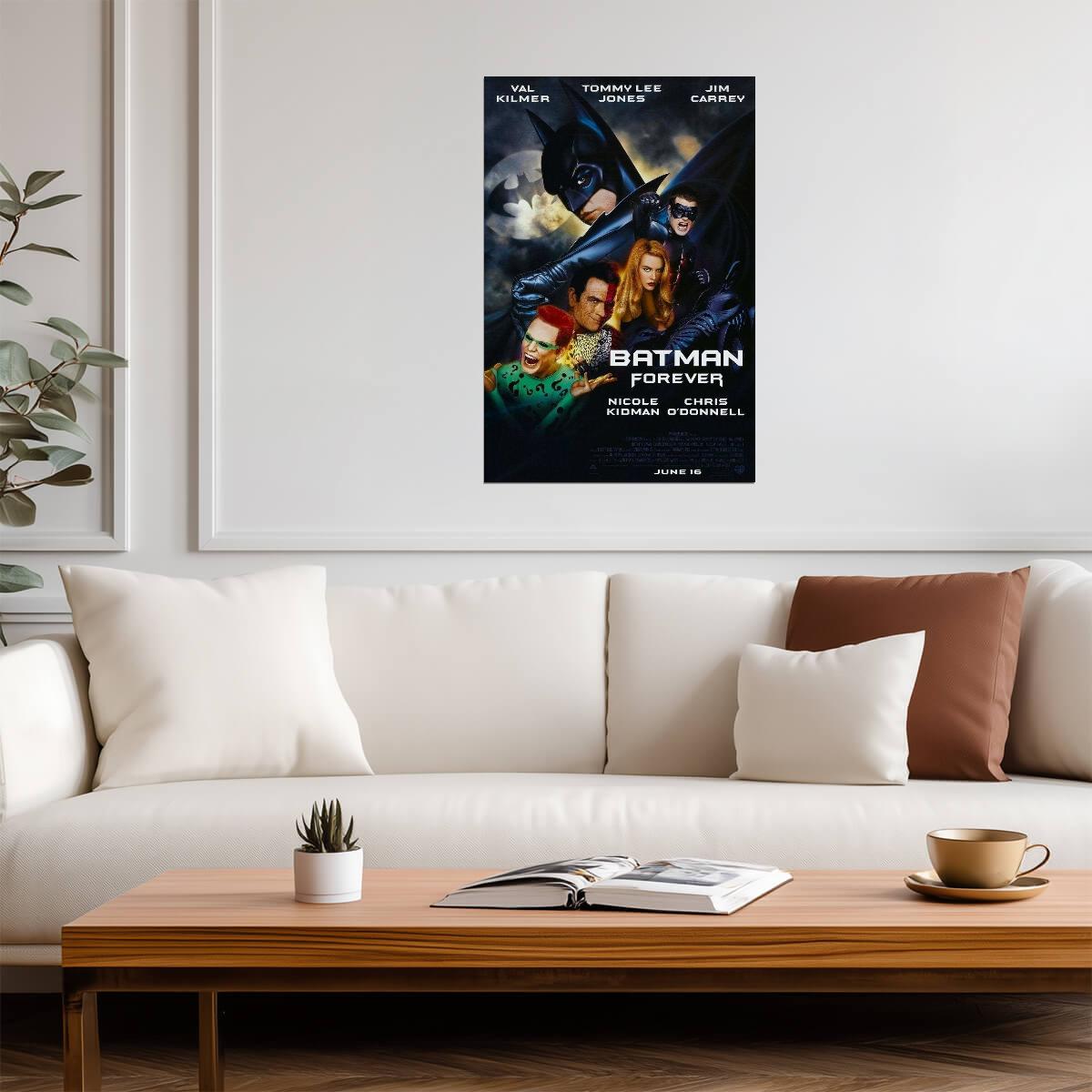 Batman Forever Val Kilmer as Batman | 90s Superhero Movie Poster | DC Comics Film Art - Movies & TV Poster