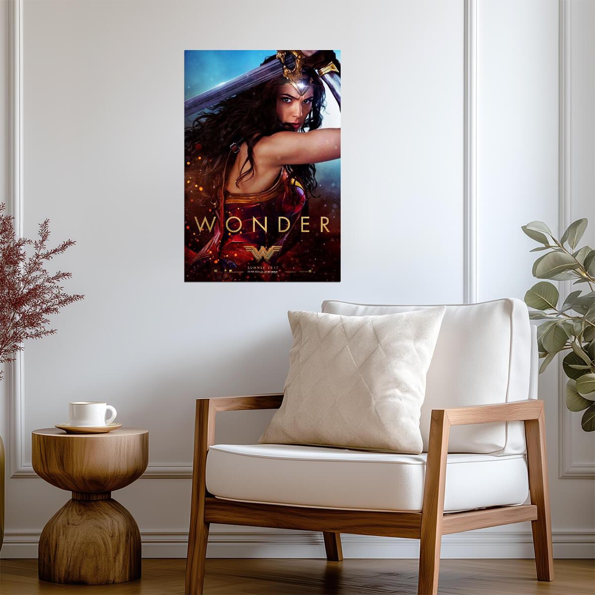 Wonder Woman Gal Gadot | DC Superhero Movie Poster | Justice League Film Art - Movies & TV Poster