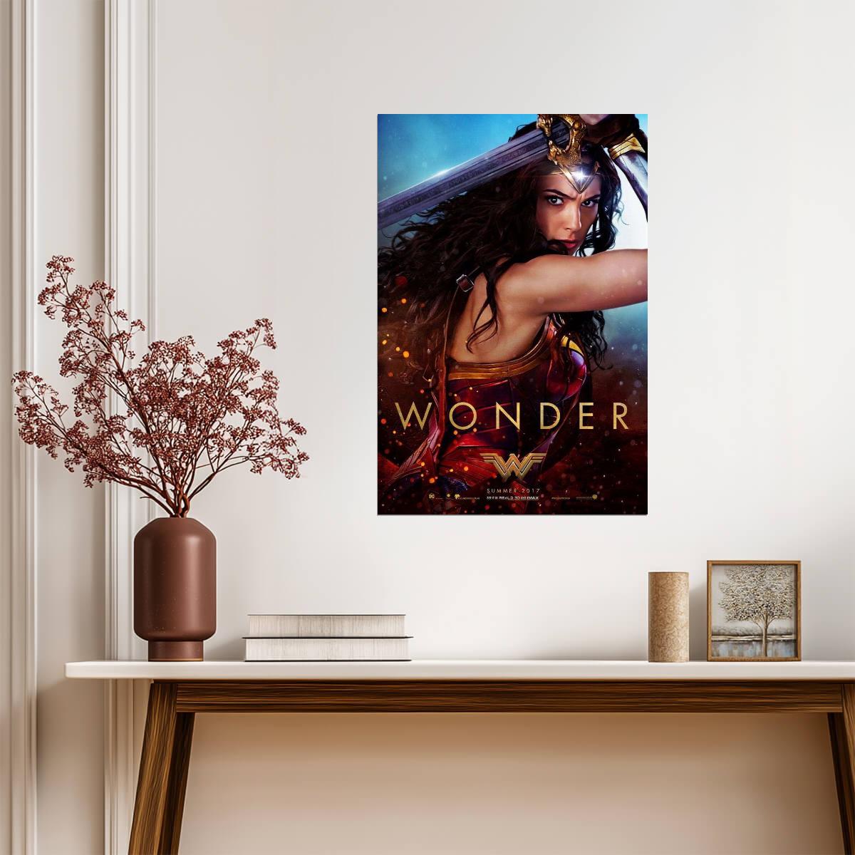Wonder Woman Gal Gadot | DC Superhero Movie Poster | Justice League Film Art - Movies & TV Poster