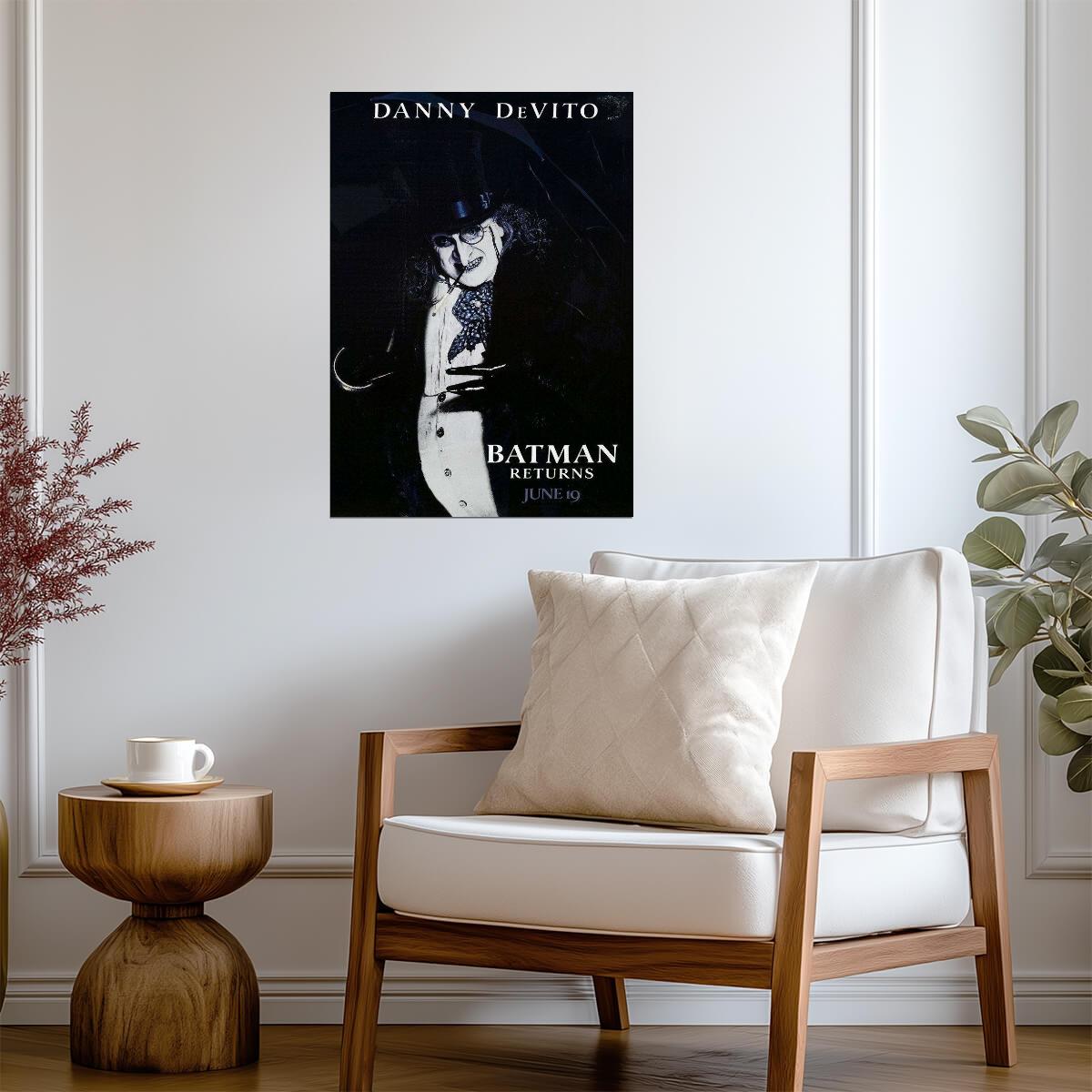 Batman Returns Danny DeVito as The Penguin | Tim Burton Film Poster | Superhero Movie Art - Movies & TV Poster