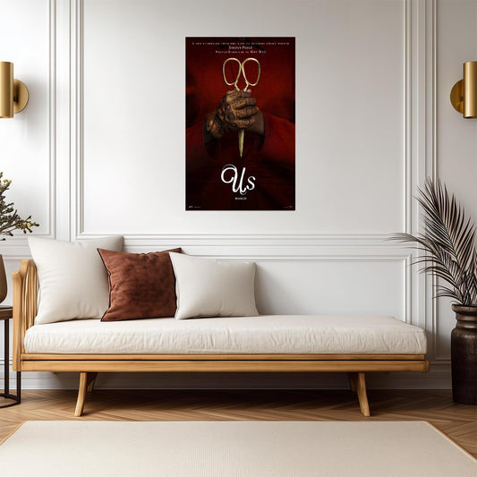 Us a Jordan Peele Film | Lupita Nyong'o Horror Poster | Psychological Thriller Art - Movies & TV Poster