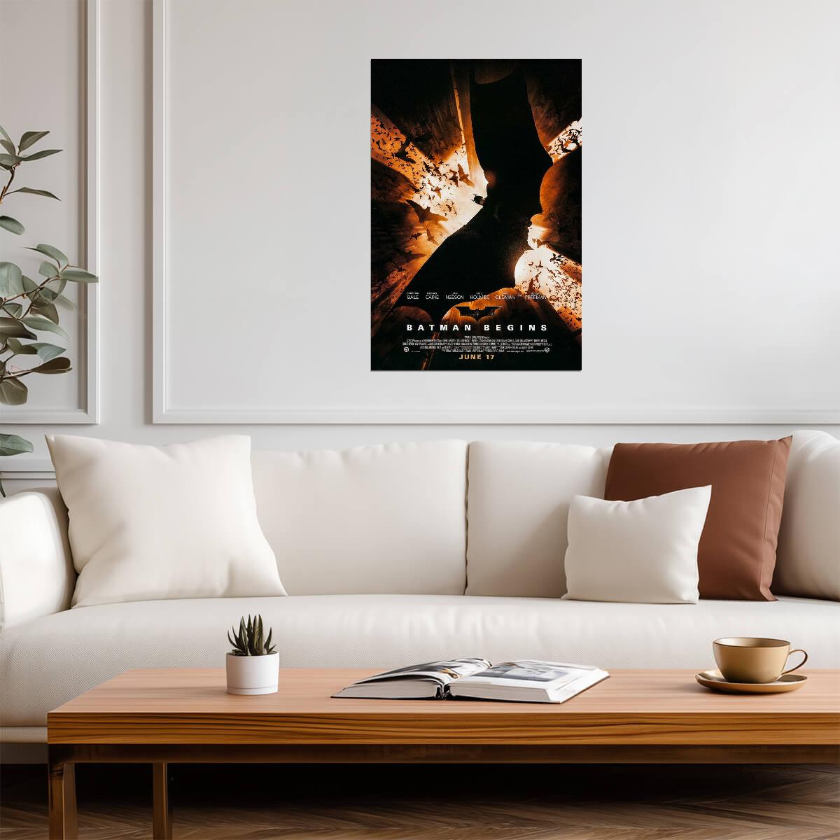 Batman Begins | Christian Bale as Batman | Superhero Movie Poster - Movies & TV Poster