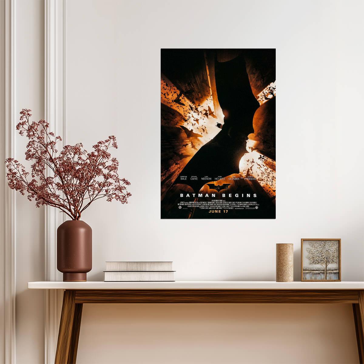 Batman Begins | Christian Bale as Batman | Superhero Movie Poster - Movies & TV Poster