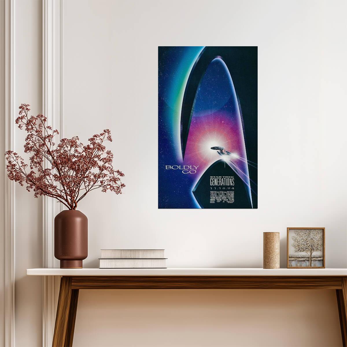 Star Trek Generations | Patrick Stewart as Captain Picard | Sci-Fi Movie Poster - Movies & TV Poster