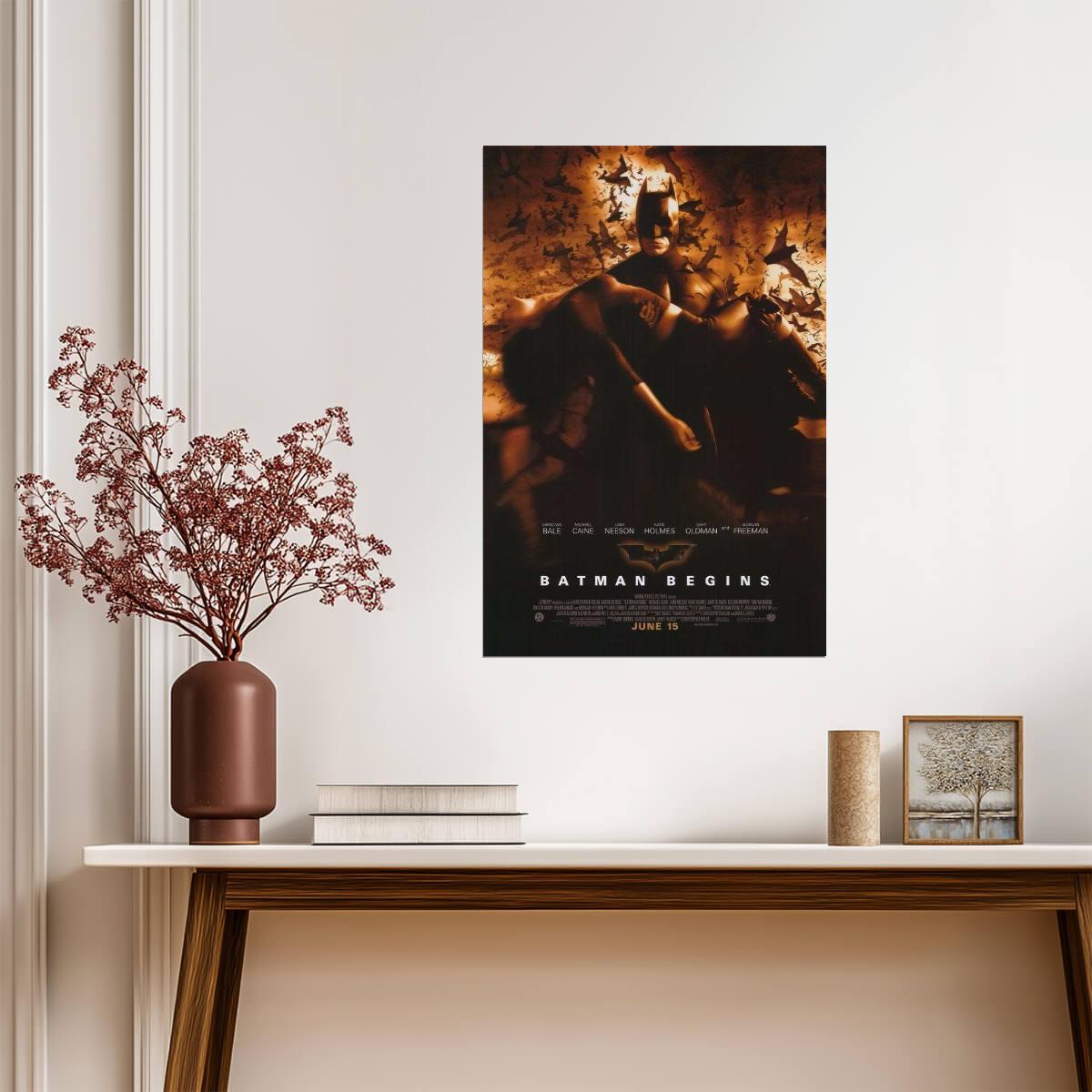 Batman Begins | Christian Bale as The Dark Knight | Superhero Movie Poster - Movies & TV Poster