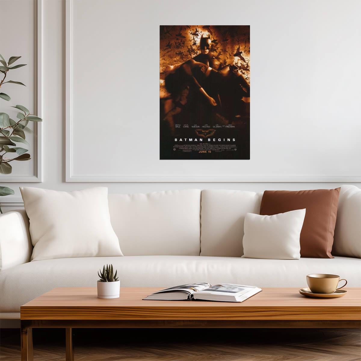 Batman Begins | Christian Bale as The Dark Knight | Superhero Movie Poster - Movies & TV Poster