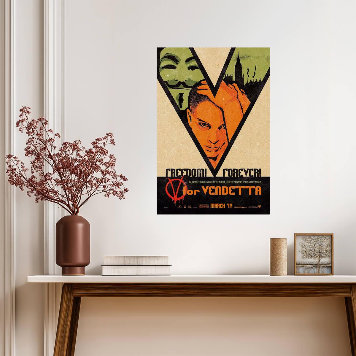 V for Vendetta | Natalie Portman as Evey | Dystopian Thriller Poster - Movies & TV Poster