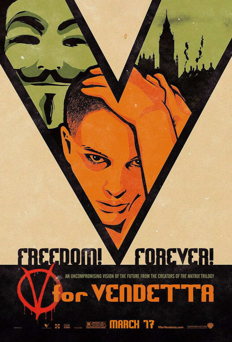 V for Vendetta | Natalie Portman as Evey | Dystopian Thriller Poster - Movies & TV Poster