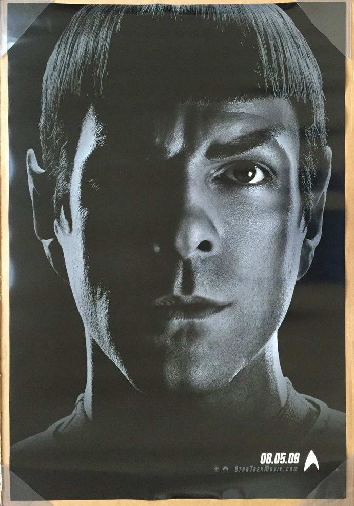 Star Trek 2009 | Zachary Quinto as Spock | Black and White Portrait Poster - Movies & TV Poster