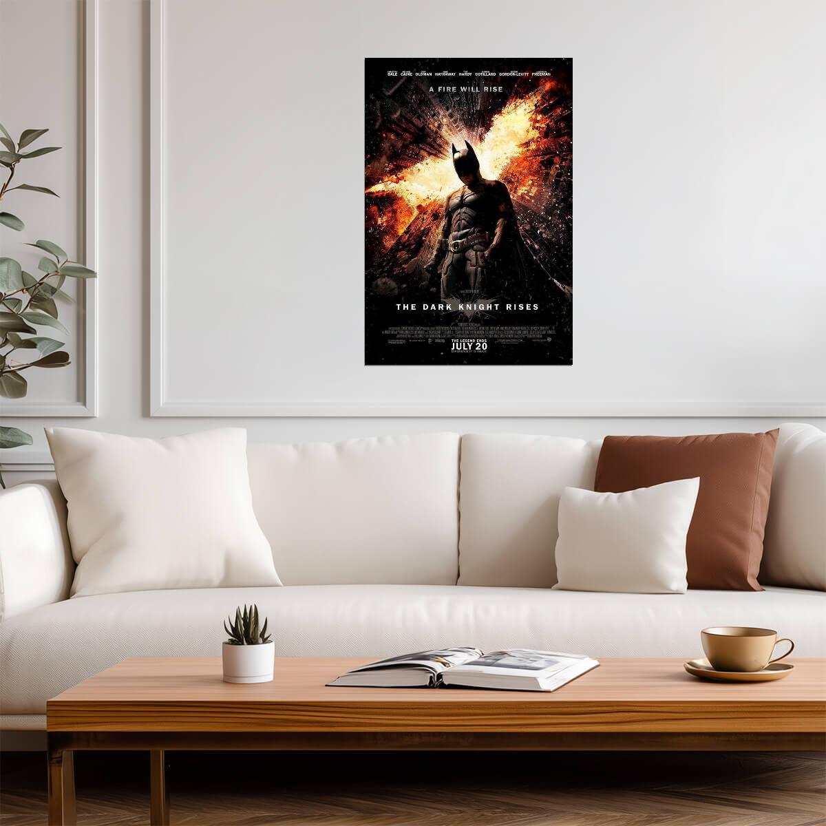 The Dark Knight Rises | "A Fire Will Rise" | Batman Movie Poster - Movies & TV Poster