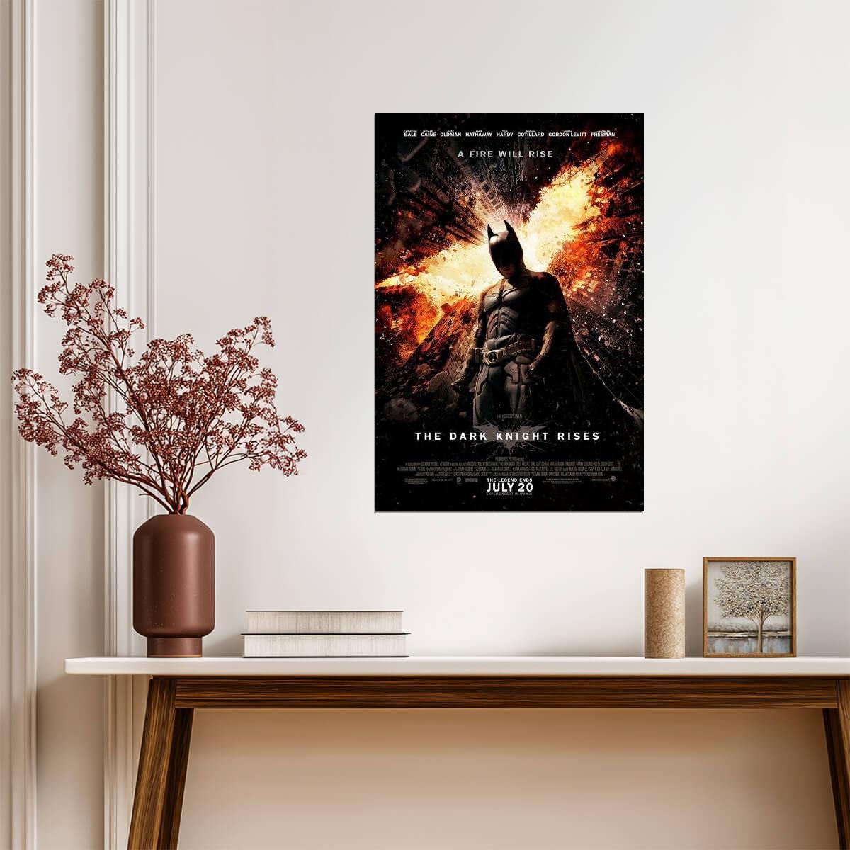The Dark Knight Rises | "A Fire Will Rise" | Batman Movie Poster - Movies & TV Poster