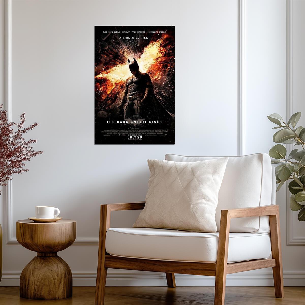 The Dark Knight Rises | "A Fire Will Rise" | Batman Movie Poster - Movies & TV Poster