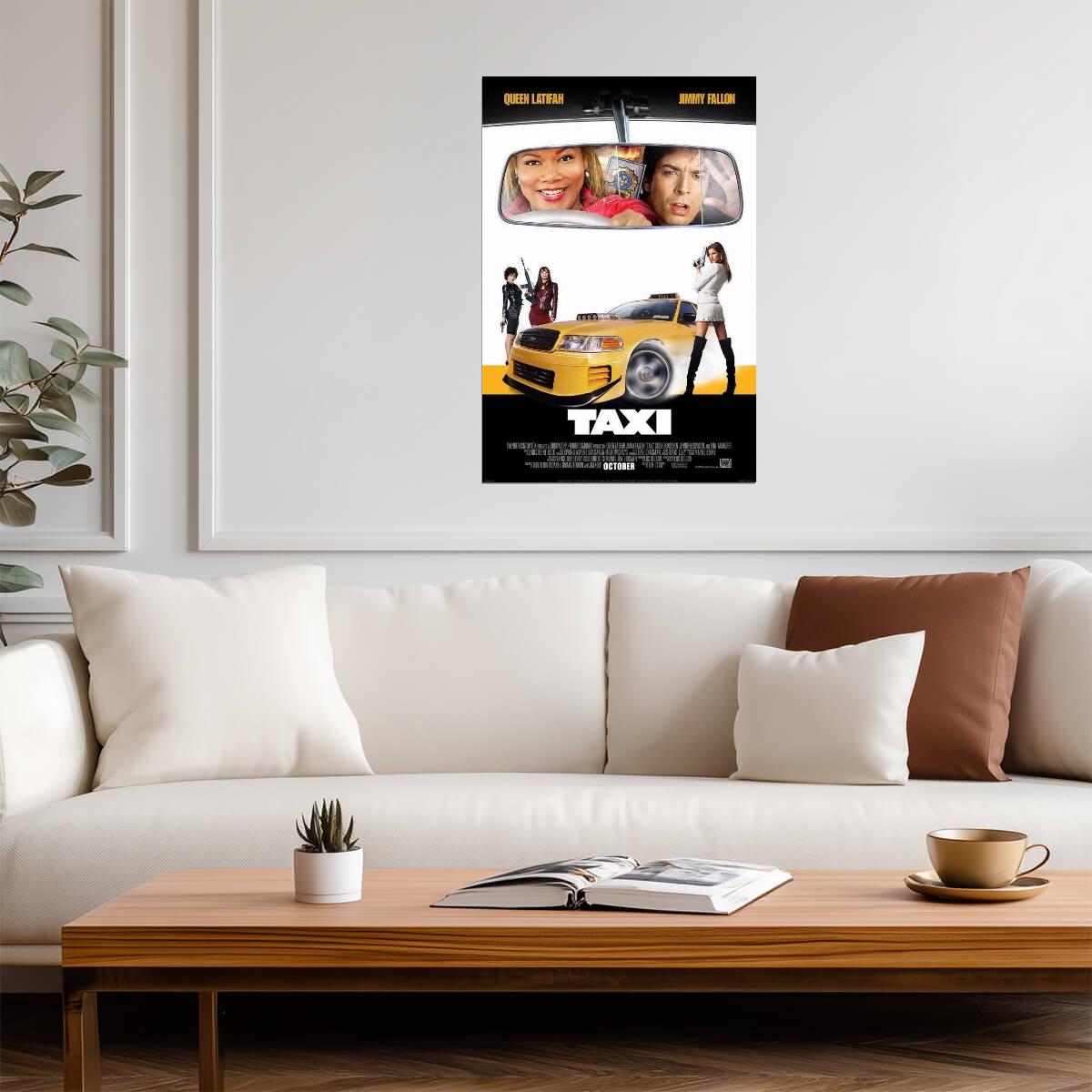Taxi 2004 | Queen Latifah & Jimmy Fallon | Action Comedy Movie Poster - Movies & TV Poster