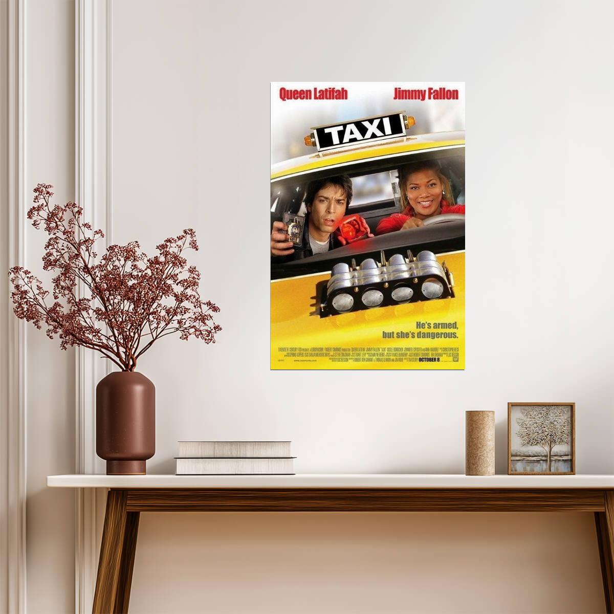 Taxi | Jimmy Fallon & Queen Latifah | Action Comedy Movie Poster - Movies & TV Poster