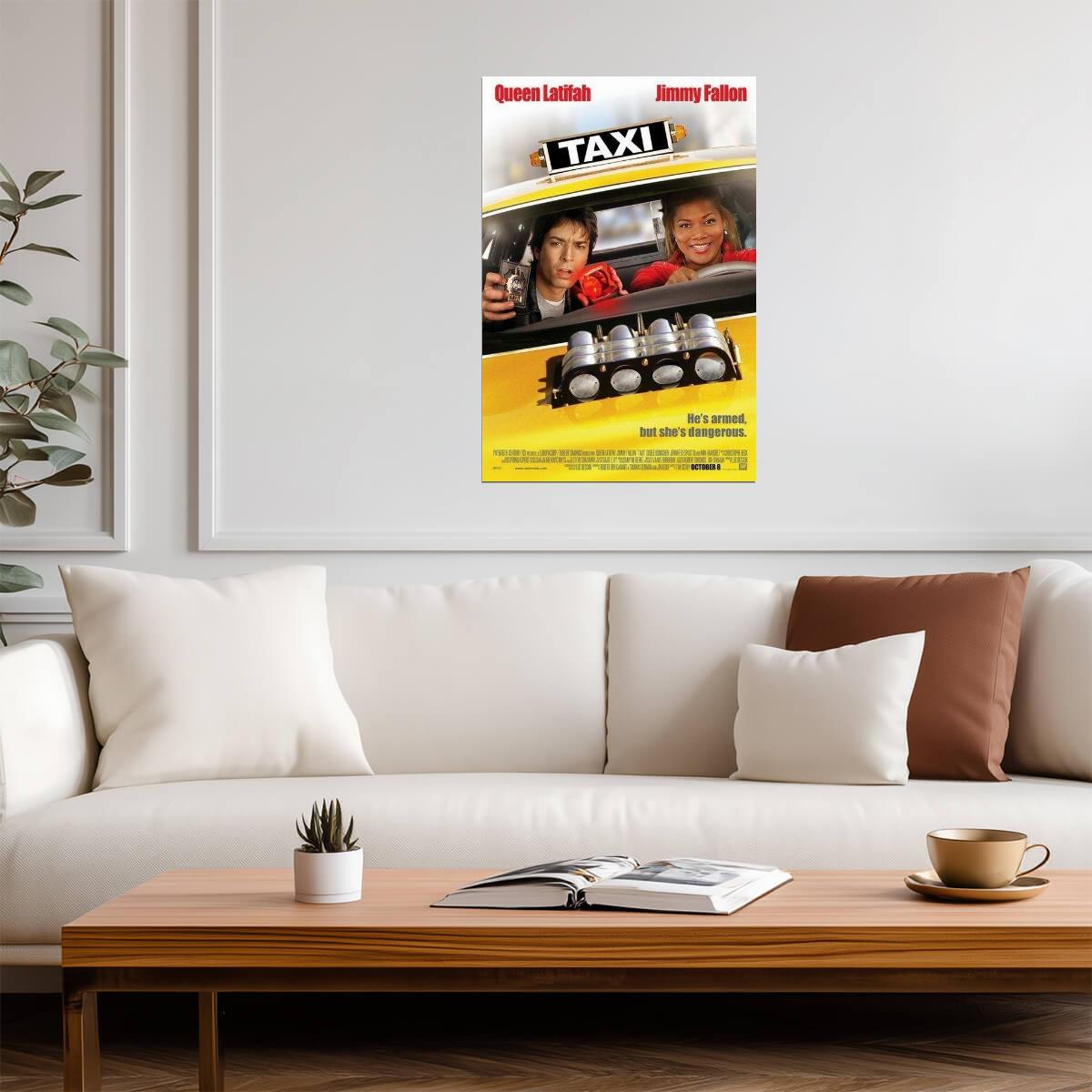 Taxi | Jimmy Fallon & Queen Latifah | Action Comedy Movie Poster - Movies & TV Poster