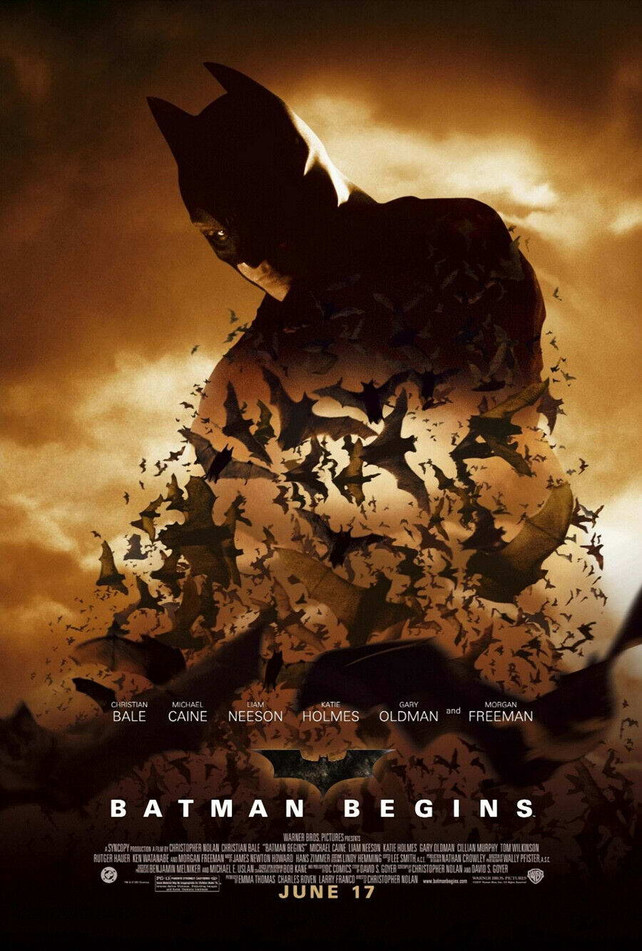 Batman Begins | Christian Bale as The Dark Knight | Action Movie Poster - Movies & TV Poster