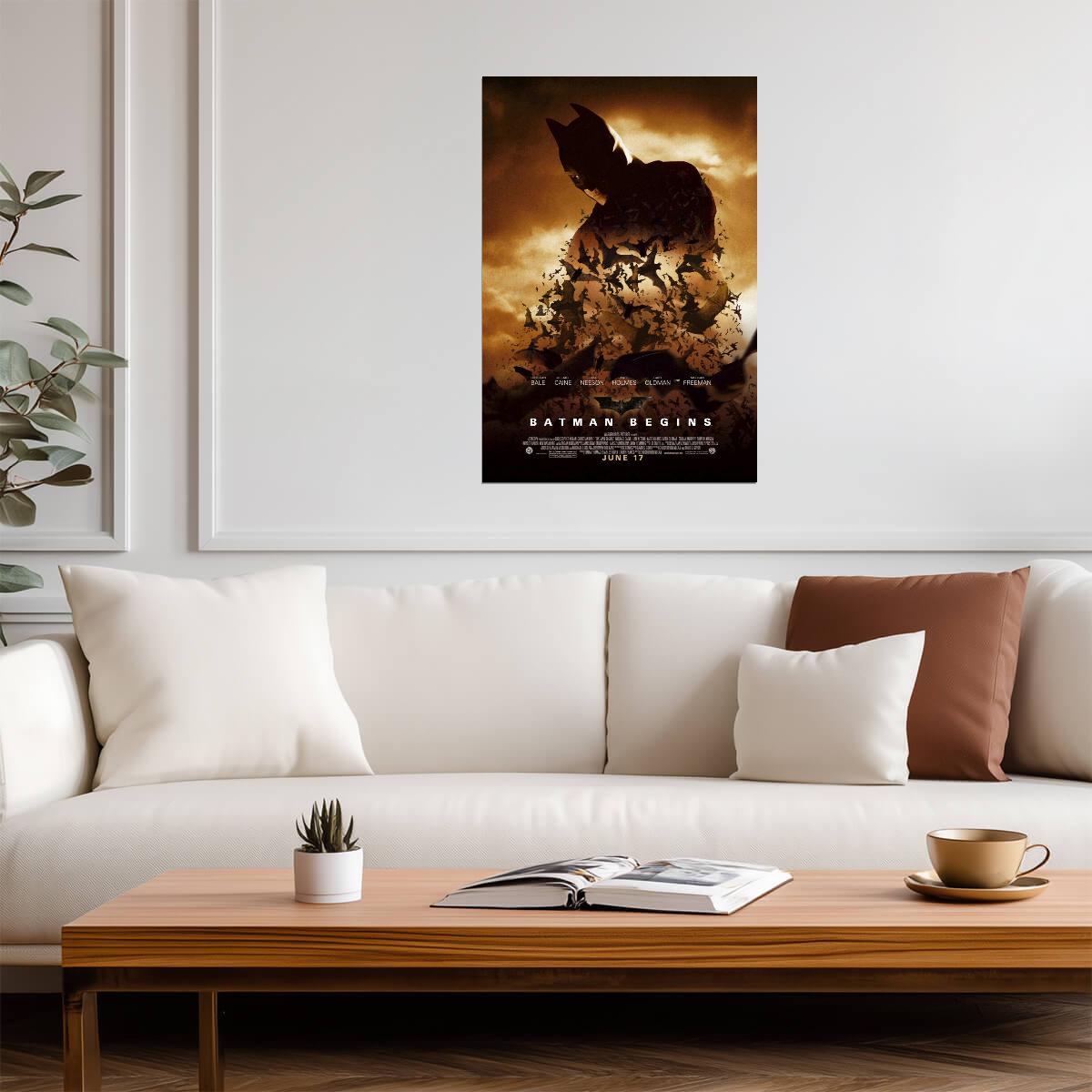 Batman Begins | Christian Bale as The Dark Knight | Action Movie Poster - Movies & TV Poster